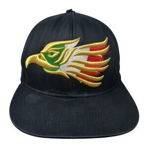 Mexican Mexico Eagle Snapback Cap Black OS Adjustable Embroidered Top Level